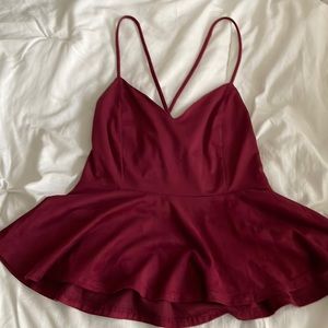 Velvet peplum tank